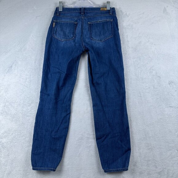 Paige Hoxton Crop Jeans Womens Size 26 Medium Wash Mid Rise Denim Stretch Blue - Picture 2 of 12